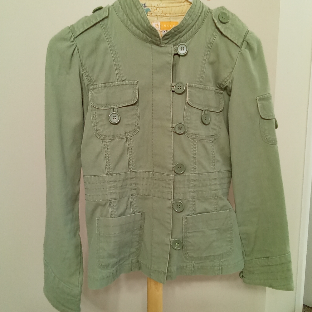 Tulle ( Anthropology)  Military Embroidered Jacket